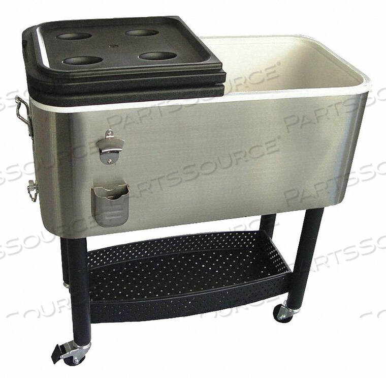 COOLER 17 GAL SS/PLASTIC GRAY/BLACK by Crestware