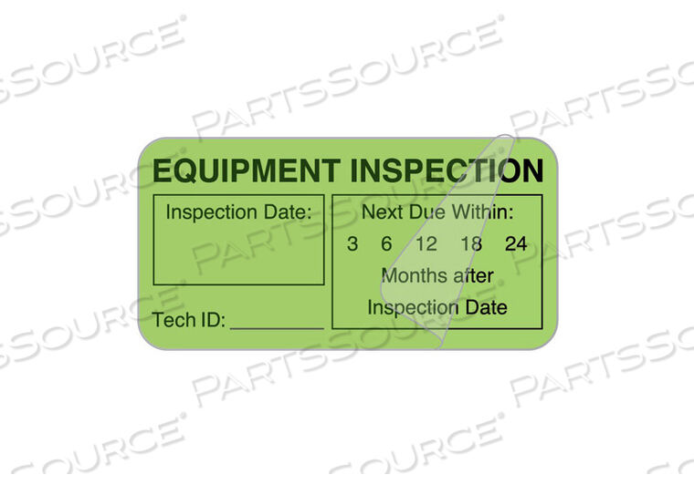SELF-LAMINATING LABEL, EQUIPMENT CHECKED, SYNTHETIC PAPER, LIGHT GREEN, 2 IN X 1 IN by United Ad Label