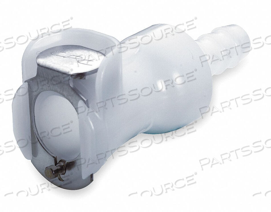 1/4 HOSE BARB VALVED IN-LINE ACETAL COUPLING BODY by Colder Products Company