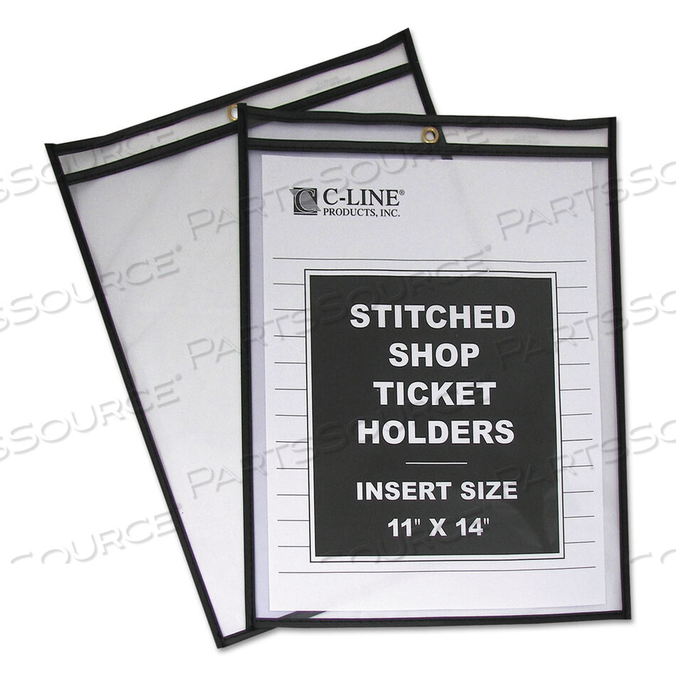 SHOP TICKET HOLDERS, STITCHED, BOTH SIDES CLEAR, 75 SHEETS, 11 X 14, 25/BOX by C-Line