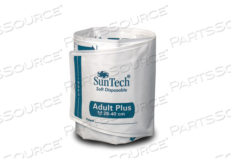 SOFT DISPOSABLE BLOOD PRESSURE CUFF - ADULT PLUS (BOX OF 20) by SunTech Medical