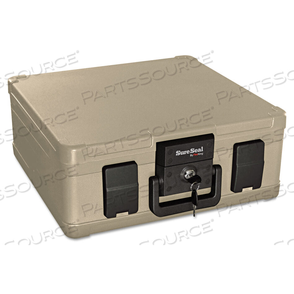 FIRE AND WATERPROOF CHEST, 0.27 CU FT, 15.9W X 12.4D X 6.5H, TAUPE by Fire King
