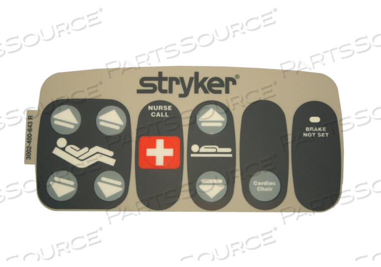 OUTER RIGHT NURSE CALL LABEL, BLUE W/GATCH/FOWLER by Stryker Medical