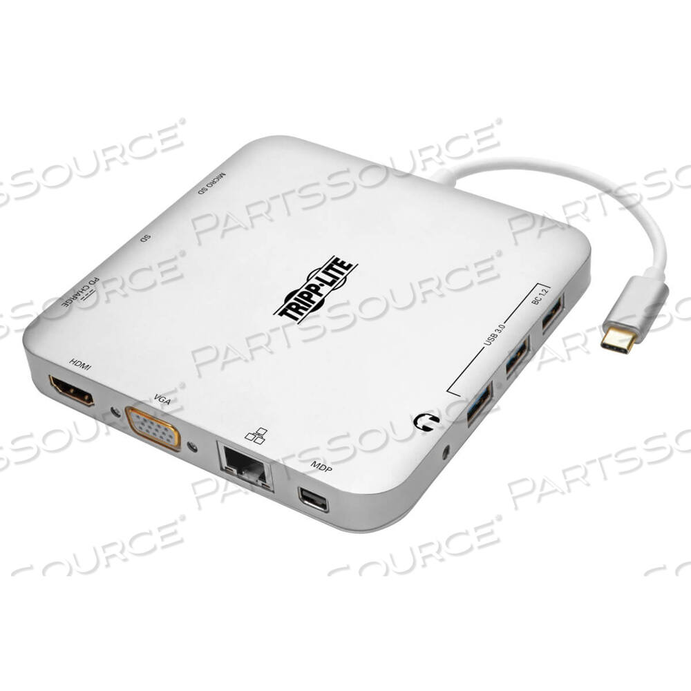 USB C DOCKING STATION W/ USB HUB MDP HDMI VGA GBE PD CHARGING 4K by Tripp Lite