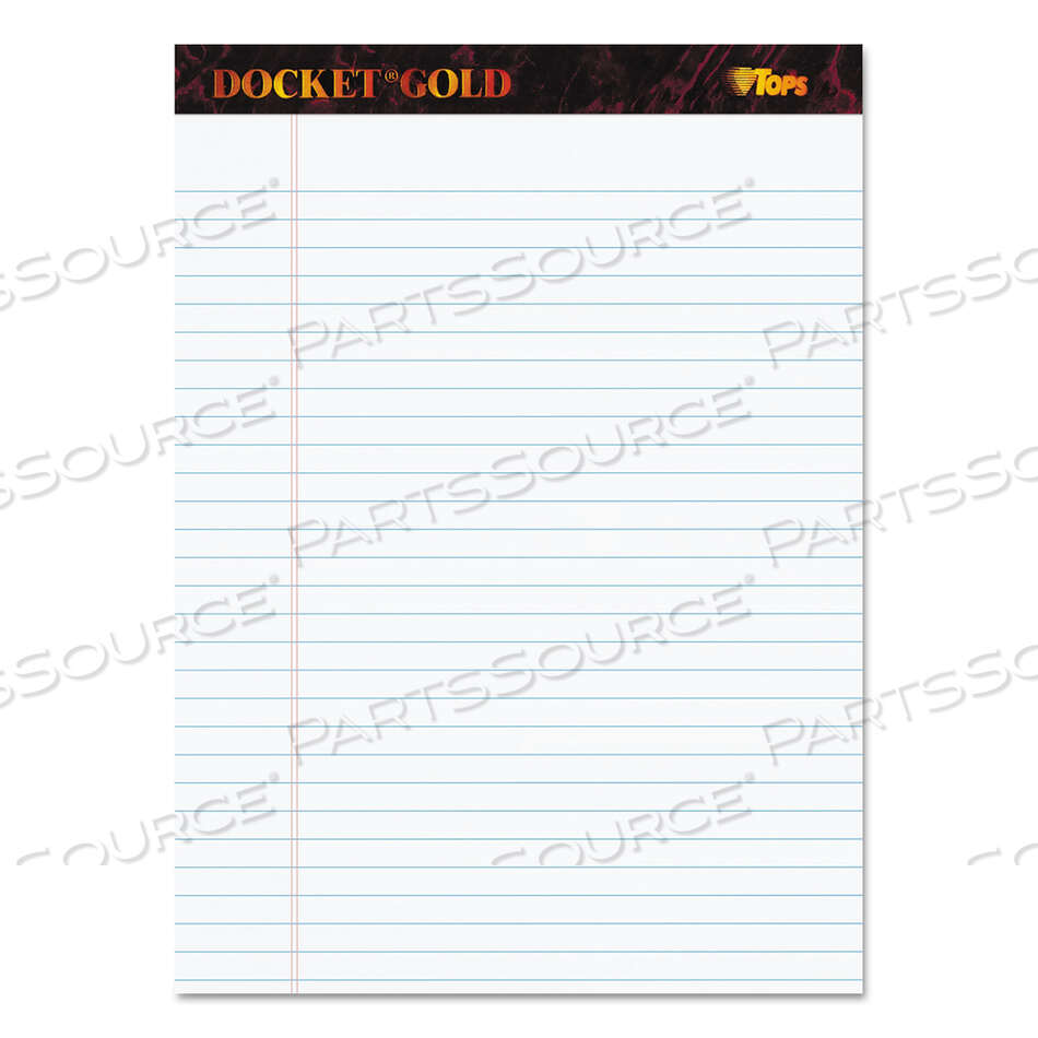 DOCKET GOLD RULED PERFORATED PADS, WIDE/LEGAL RULE, 50 WHITE 8.5 X 11.75 SHEETS, 12/PACK by Tops