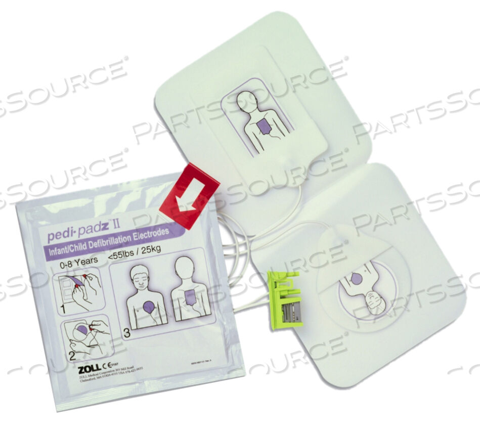 PEDI•PADZ II PEDIATRIC MULTI-FUNCTION ELECTRODES - DESIGNED FOR USE WITH THE ZOLL AED PLUS® DEFIBRILLATOR. THE AED RECOGNIZES WHEN PEDI•PADZ II ARE CONNECTED AND AUTOMATICALLY PROCEEDS WITH A PEDIATRIC ECG AND ADJUSTS ENERGY TO PEDIATRIC LEVELS. TWENTY FOUR (24) MONTH SHELF- by ZOLL Medical Corporation