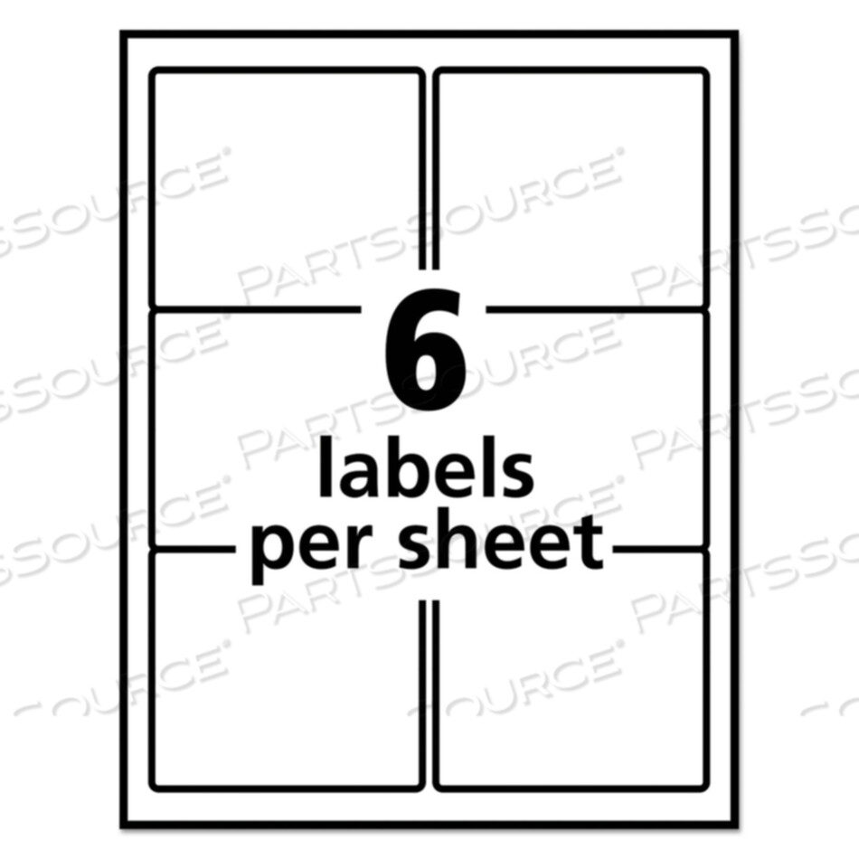 REPOSITIONABLE SHIPPING LABELS W/SUREFEED, LASER, 3.33 X 4, WHITE, 600/BOX by Avery