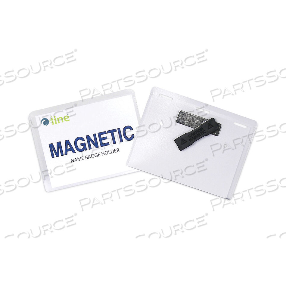 MAGNETIC NAME BADGE HOLDER KIT, HORIZONTAL, 4W X 3H, CLEAR, 20/BOX by C-Line