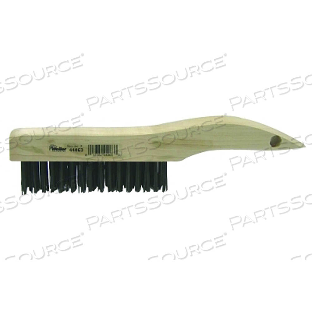 SHOE HANDLE SCRATCH BRUSH, 10 IN, 4 X 16 ROWS, STEEL WIRE, WOOD HANDLE by Weiler