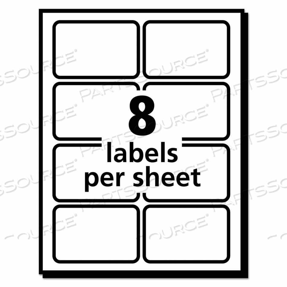 ECOFRIENDLY ADHESIVE NAME BADGE LABELS, 3.38 X 2.33, WHITE, 80/PACK by Avery