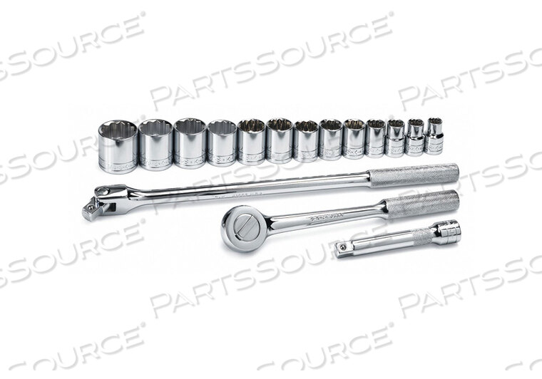SOCKET WRENCH SET SAE 1/2 IN DR 16 PC by SK Professional Tools