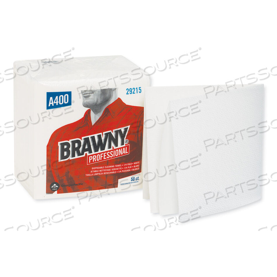 ALL PURPOSE WIPERS, 13 X 13, WHITE, 50/PACK, 16/CARTON by Brawny