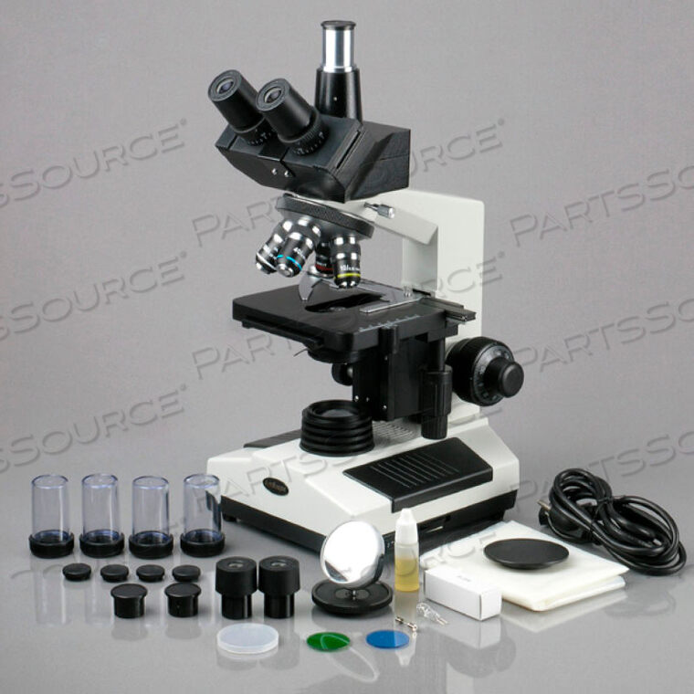 AMSCOPE 40X-1600X DOCTOR VETERINARY CLINIC BIOLOGICAL COMPOUND MICROSCOPE WITH 9MP CAMERA by United Scope