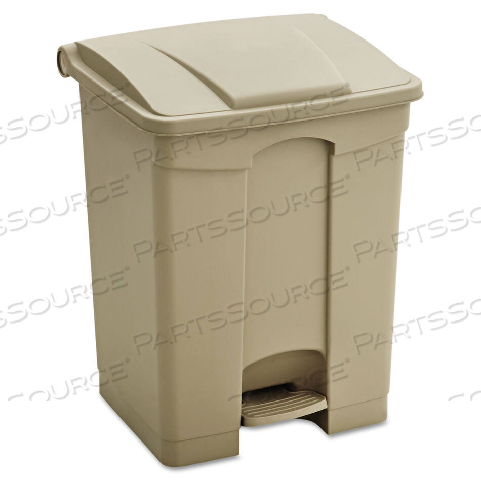 LARGE CAPACITY PLASTIC STEP-ON RECEPTACLE, 17 GAL, PLASTIC, TAN by Safco