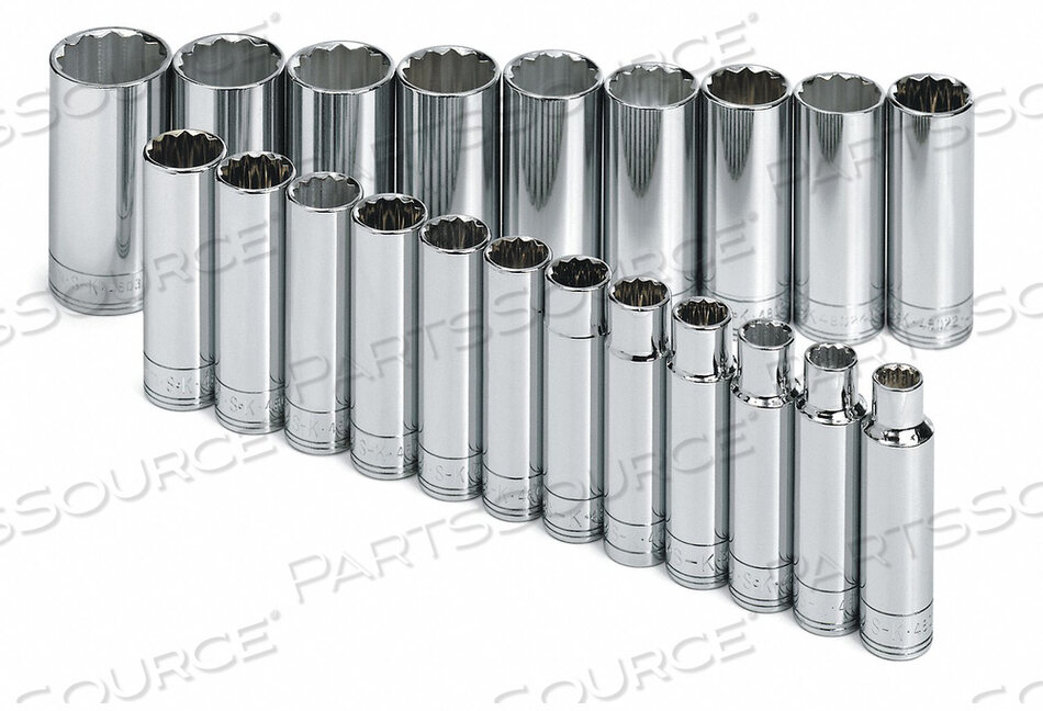 SOCKET SET METRIC 1/2 IN DR 21 PC by SK Professional Tools