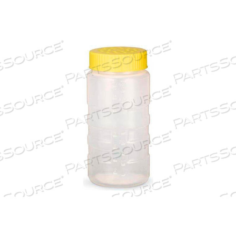 TRAEX DRIPCUT DREDGES & CAPS, LARGE, CLEAR DREDGE W/ YELLOW LID by Vollrath