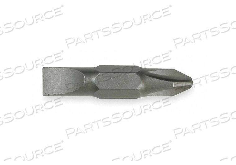 REPLACEMENT BIT, #2 PHILLIPS AND 1/4 IN. SQUARE SLOTTED TIP, 1-1/4 IN. L by Klein Tools