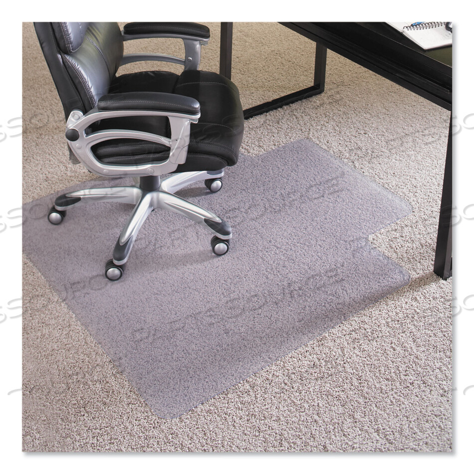 EVERLIFE INTENSIVE USE CHAIR MAT FOR HIGH PILE CARPET, RECTANGULAR WITH LIP, 45 X 53, CLEAR by ES Robbins
