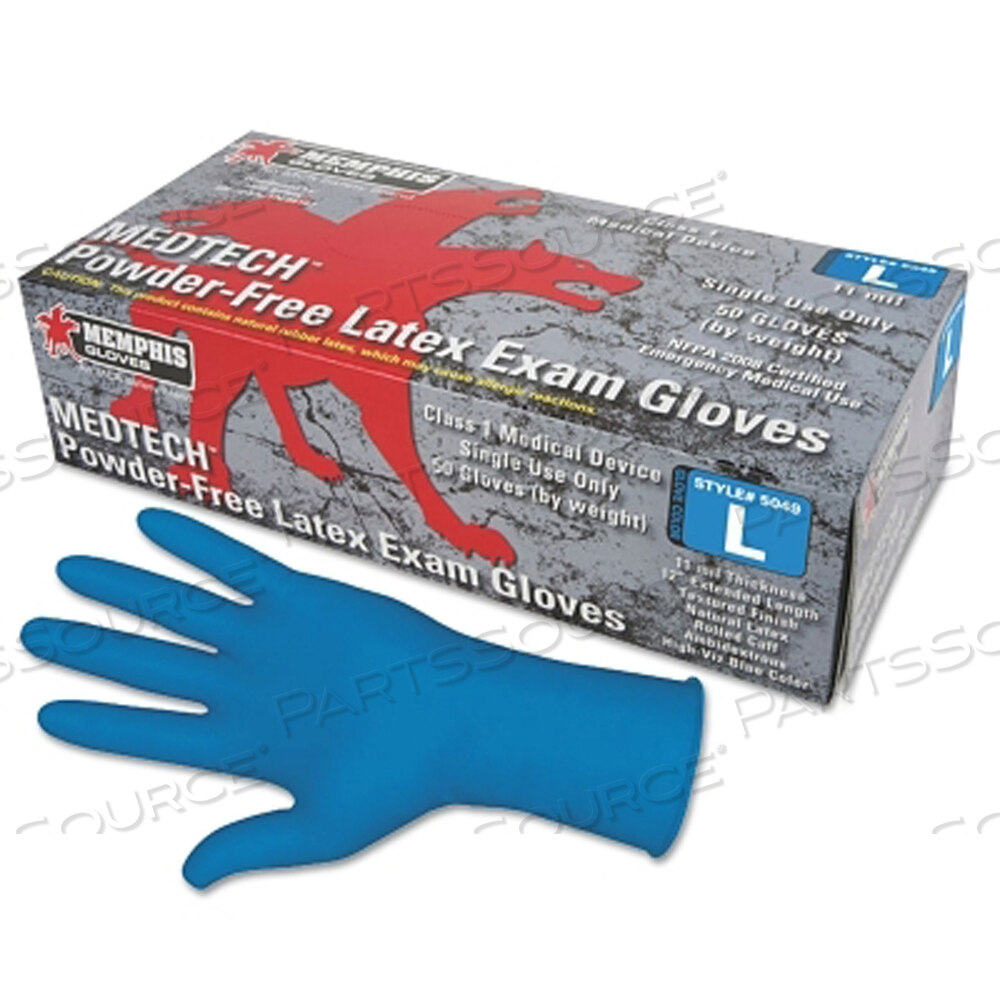 SENSATOUCH DISPOSABLE GLOVES 11 MIL LATEX, 12 INCH AND POWDER FREE MEDICAL GRADE L by MCR Safety