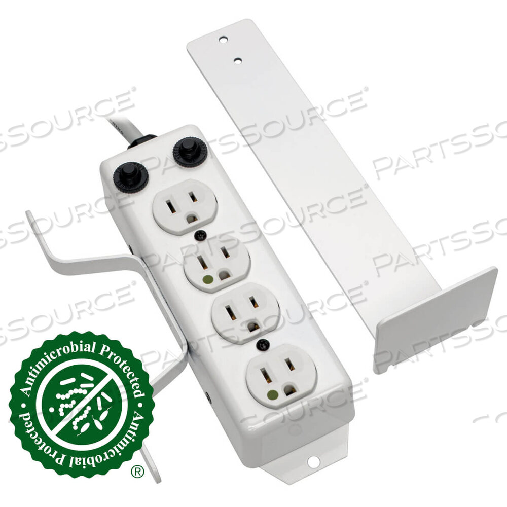 POWER STRIP MEDICAL CORD WRAP DRIP SHIELD 4 OUTLET 10FT CORD by Tripp Lite