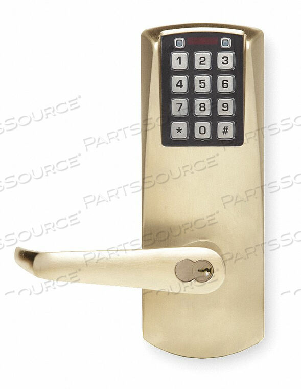 ELECTRONIC LOCK SATIN BRASS 12 BUTTON by Kaba