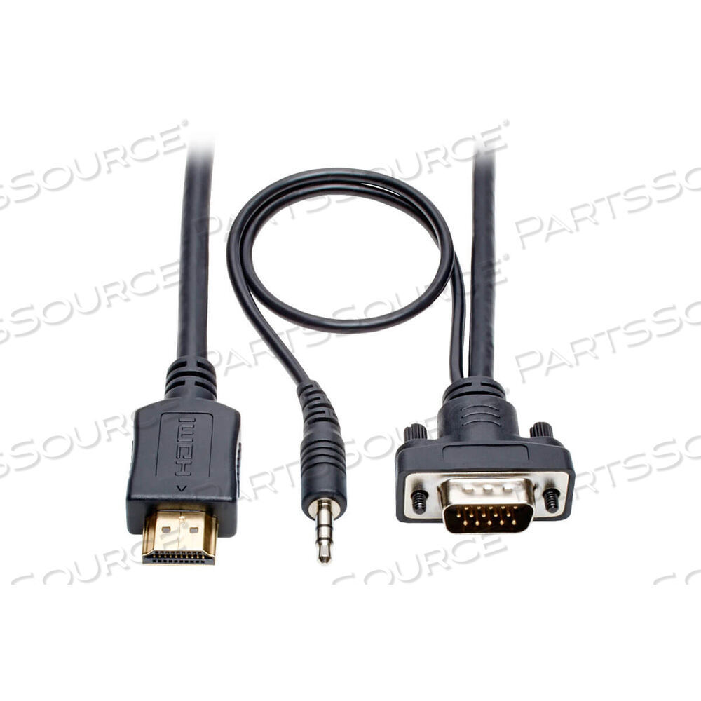 HDMI TO VGA ADAPTER CONVERTER CABLE ACTIVE + 3.5MM M/M 1080P 3FT by Tripp Lite