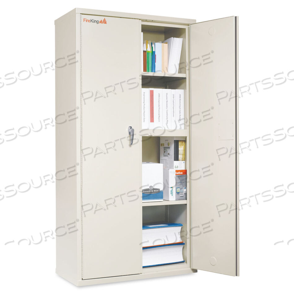 STORAGE CABINET, 36W X 19.25D X 72H, UL LISTED 350 DEGREE, PARCHMENT by Fire King
