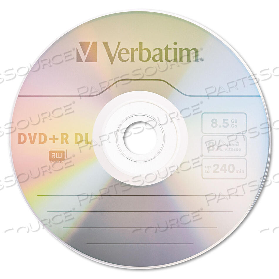 DVD+R DUAL-LAYER RECORDABLE DISC, 8.5 GB, 8X, JEWEL CASE, SILVER, 5/PACK by Verbatim