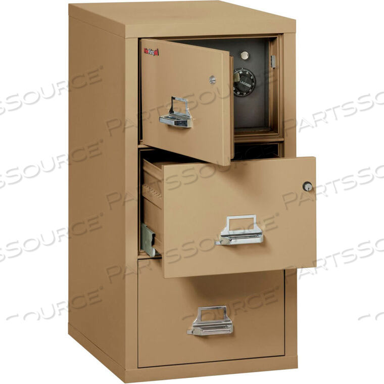 FIREPROOF 3 DRAWER VERTICAL SAFE-IN-FILE LEGAL 20-13/16"WX31-9/16"DX40-1/4"H SAND by Fire King