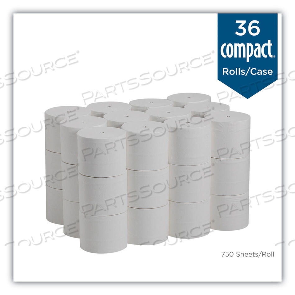 COMPACT CORELESS BATH TISSUE, SEPTIC SAFE, 2-PLY, WHITE, 750 SHEETS/ROLL, 36/CARTON by Georgia-Pacific