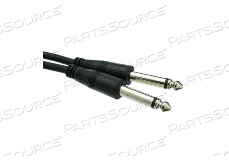 25FT 0.25" MONO MALE/MALE AUDIO PATCH CABLE - BLACK by CableWholesale