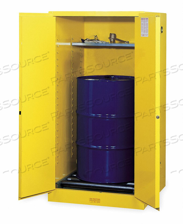 FLAMMABLE CABINET VERTICAL 55 GAL. YLW by Justrite