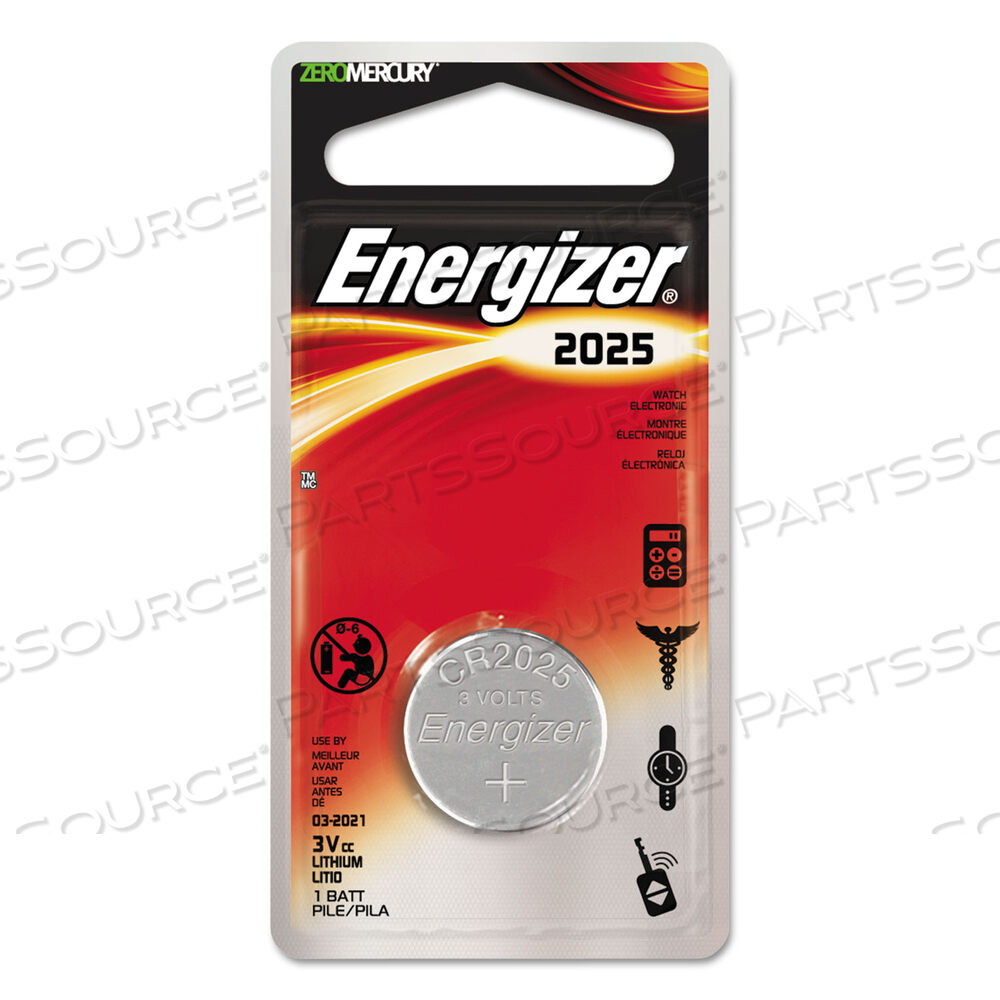 BATTERY, COIN CELL, 2025, LITHIUM, 3V, 170 MAH by Energizer