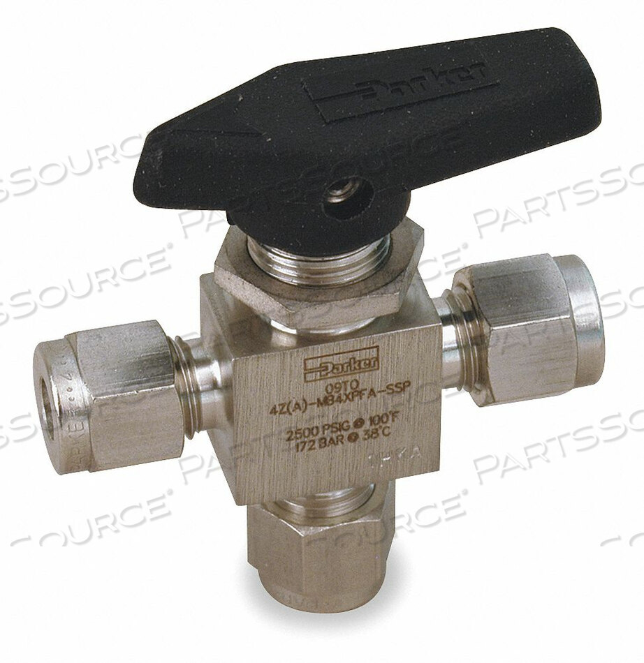 SS BALL VALVE 3-WAY COMP 1/4 IN by Parker Hannifin Corporation