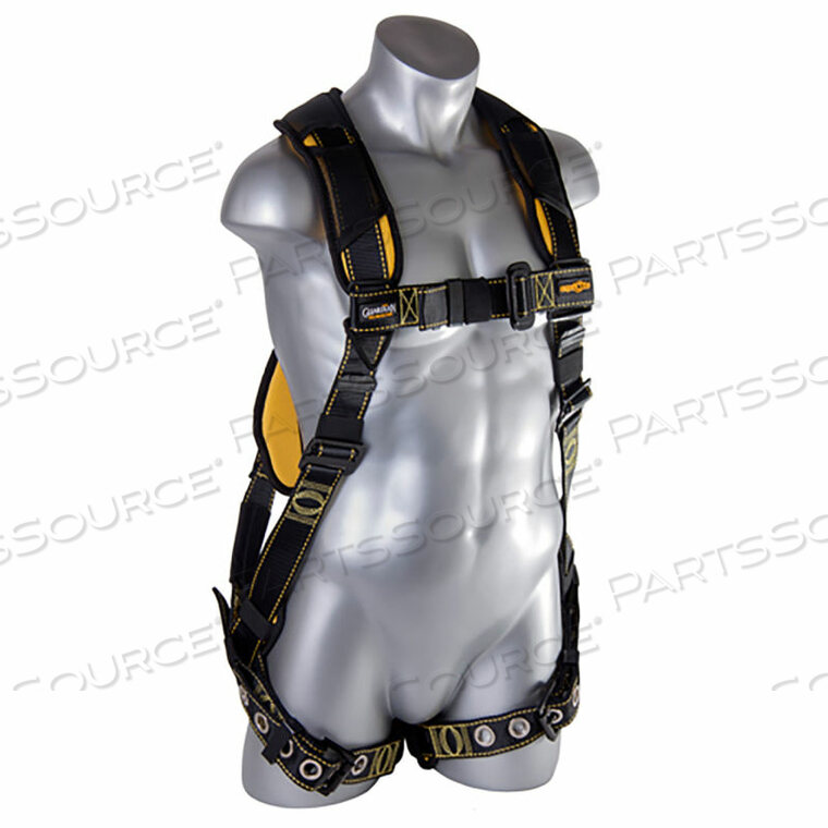 CYCLONE HARNESS, PASS-THROUGH CHEST, TONGUE BUCKLE LEGS, BACK D-RING, 2XL, 130-321 LBS CAP. by Guardian Fall Protection