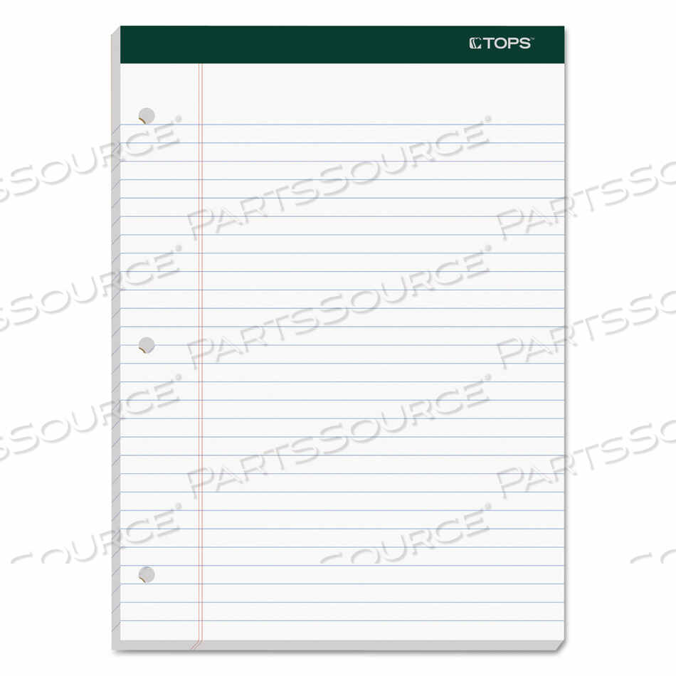 DOUBLE DOCKET RULED PADS, WIDE/LEGAL RULE, 100 WHITE 8.5 X 11.75 SHEETS, 6/PACK by Tops