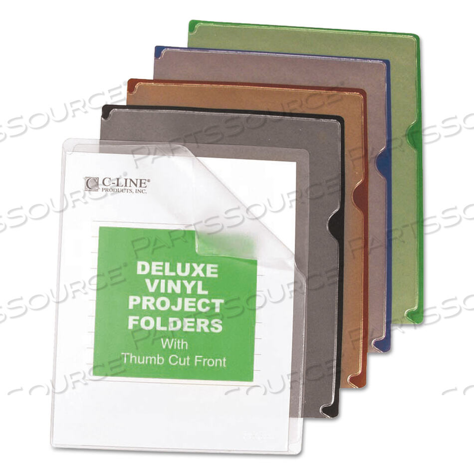 DELUXE VINYL PROJECT FOLDERS, LETTER SIZE, ASSORTED COLORS, 35/BOX by C-Line