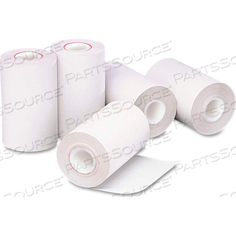 SINGLE-PLY THERMAL CASH REGISTER/POS ROLLS, 2-1/4" X 55', WHITE, 5/PACK by PM Company