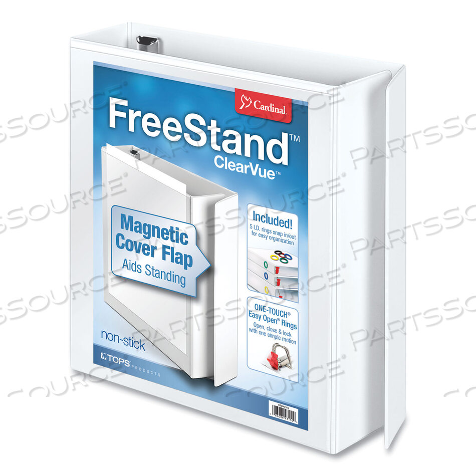FREESTAND EASY OPEN LOCKING SLANT-D RING BINDER, 3 RINGS, 2" CAPACITY, 11 X 8.5, WHITE by Cardinal