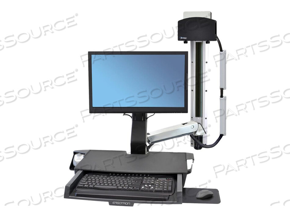 STYLEVIEW COMBO SYSTEM WITH WORKSURFACE, SMALL CPU HOLDER (ALUMINUM) by Ergotron, Inc.