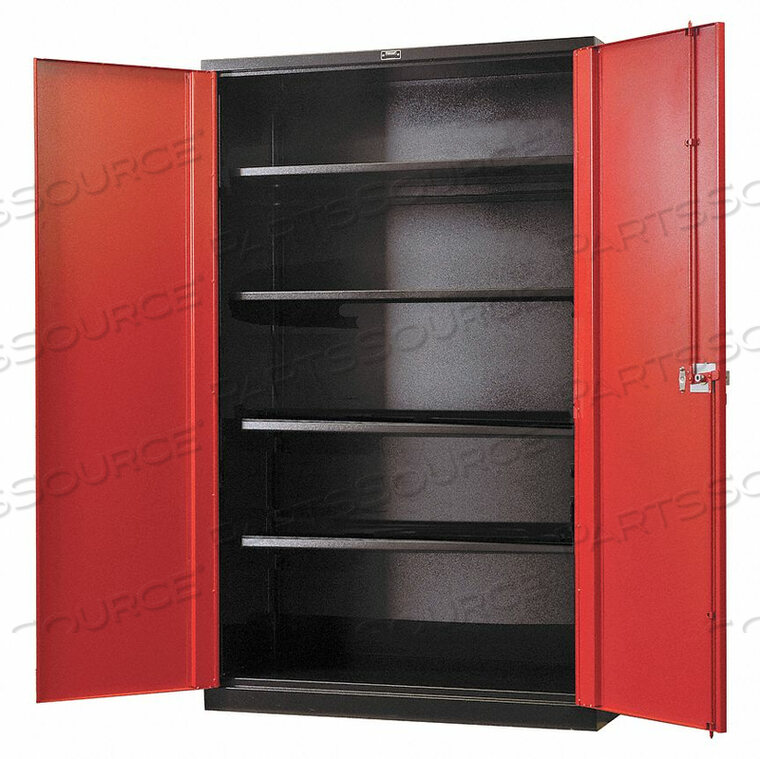 FORT KNOX CABINET, 48"W X 24"D X 78"H, BLACK BODY, RED DOORS by Hallowell