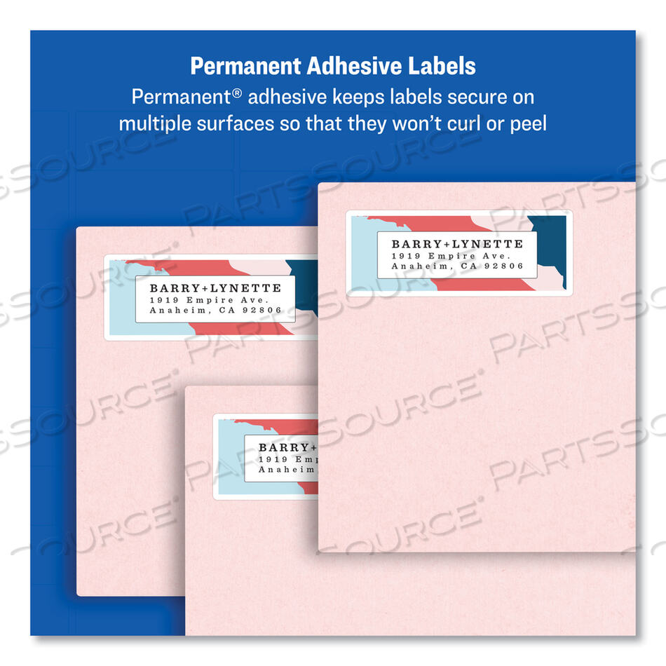EASY PEEL WHITE ADDRESS LABELS W/ SURE FEED TECHNOLOGY, LASER PRINTERS, 1 X 2.63, WHITE, 30/SHEET, 100 SHEETS/BOX by Avery