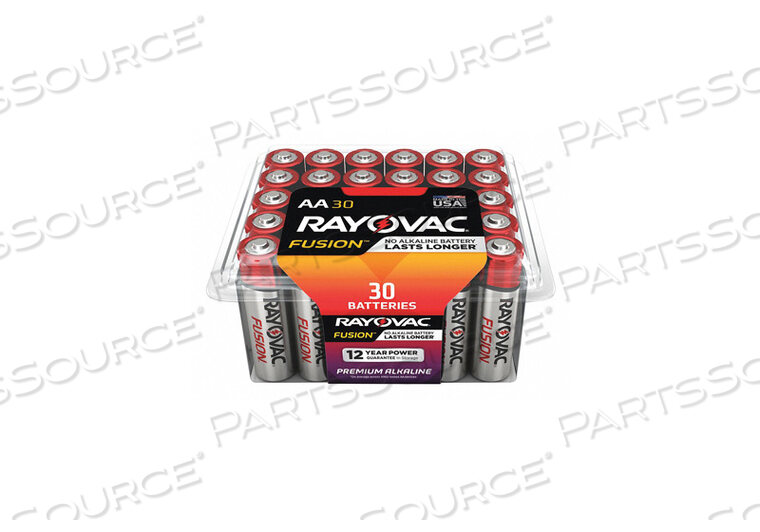 BATTERY, FUSION, AA, ALKALINE, 1.5VDC, 2800 MAH (PACK OF 30) by Rayovac