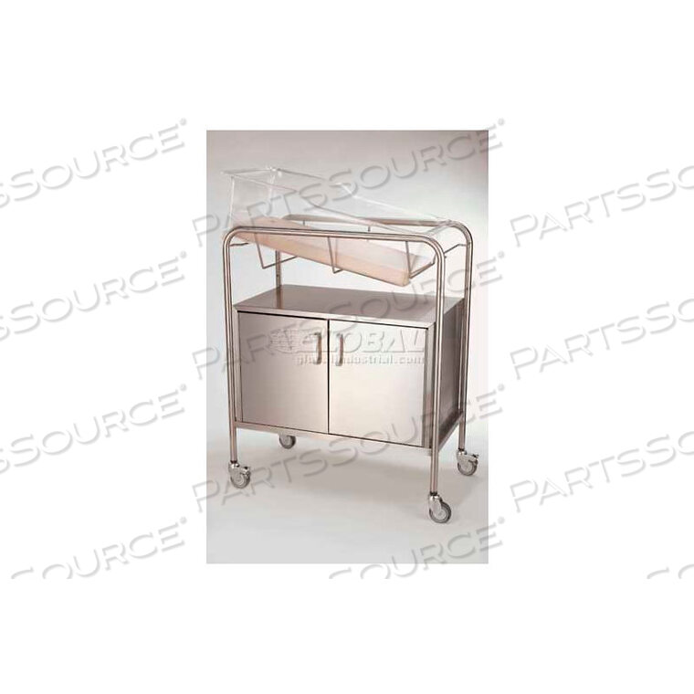 BASSINET WITH CLOSED CABINET, 31"L X 17-1/2"W X 37-3/4"H, STAINLESS STEEL by NK Products (Formerly I-Rep Therapy Products)