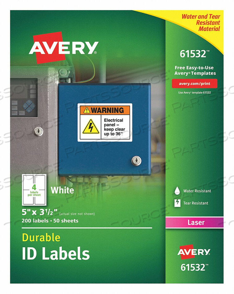 LABEL 3-1/2 WX5 H 200 NO.OF LABELS PK50 by Avery