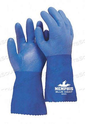 BLUECOAT, SEAMLESS BLUE PVC, 12" LENGTH by MCR Safety
