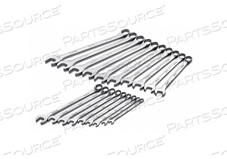 COMBO WRENCH SET LONG CHROME 6-24MM 19PC by SK Professional Tools