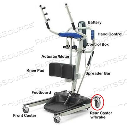 CASTER ASSEMBLY W/5 IN SWIVEL W/BRAKE by Invacare Corporation