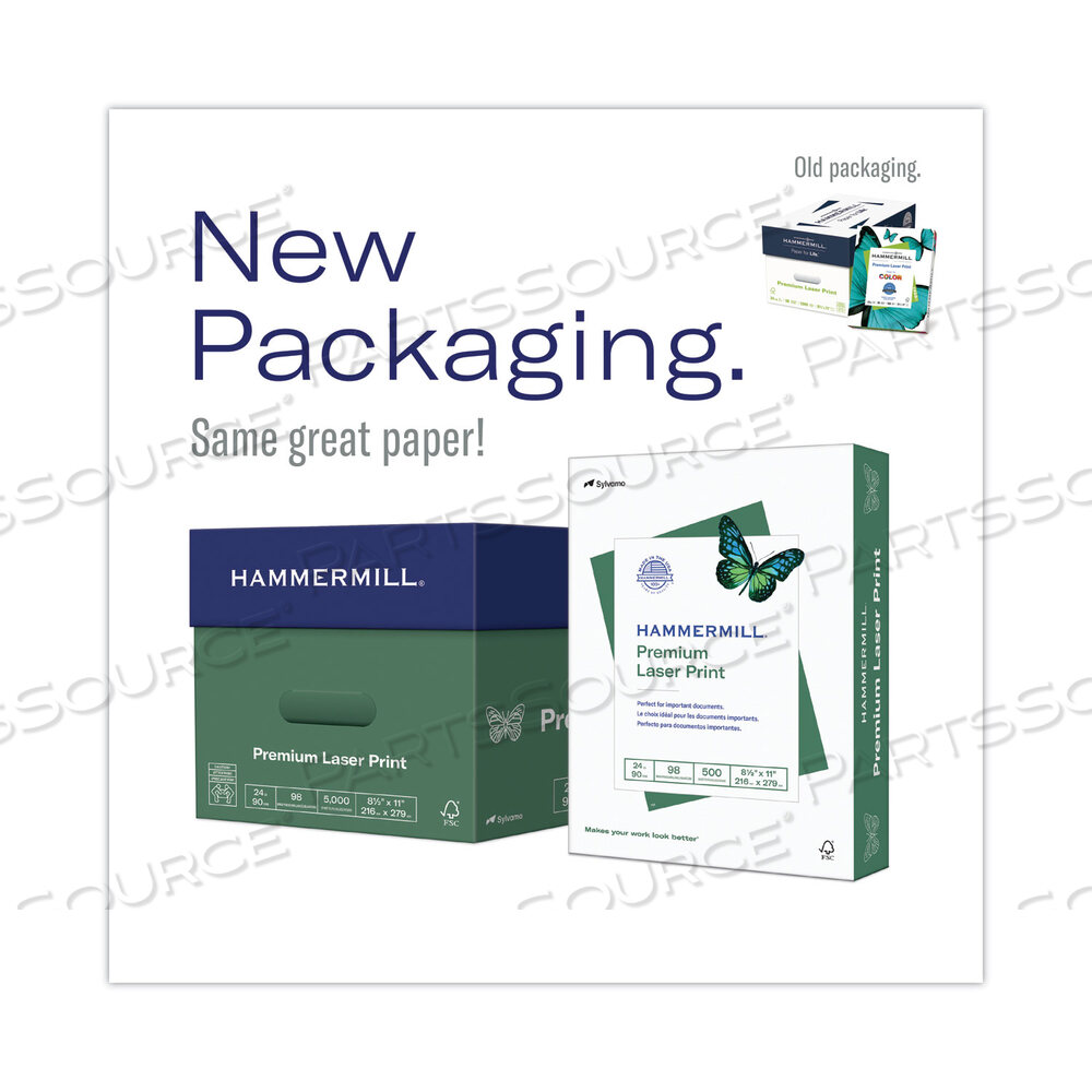 PREMIUM LASER PRINT PAPER, 98 BRIGHT, 28 LB BOND WEIGHT, 8.5 X 11, WHITE by Hammermill PREMIUM LASER PRINT PAPER, 98 BRIGHT, 28 LB BOND WEIGHT, 8.5 X 11, WHITE by Hammermill