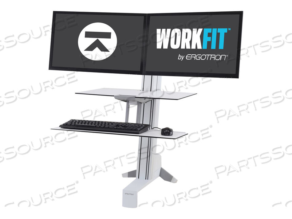WORKFIT-S, DUAL WORKSTATION WITH WORKSURFACE (WHITE) by Ergotron, Inc.